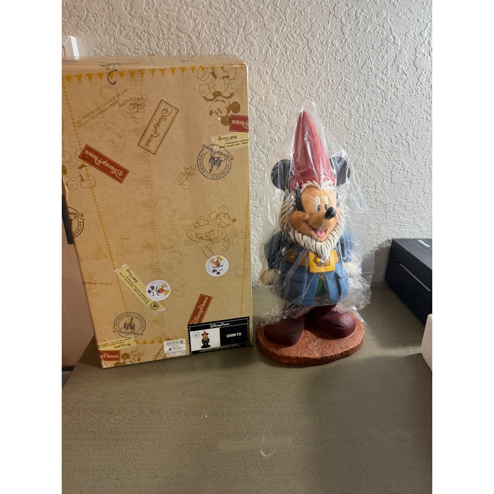 Disney Parks Mickey Mouse Garden Gnome Figurine GNMM FIG Red Hat Collectible